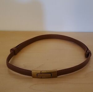 Brown Faux Leather Adjuatable Belt